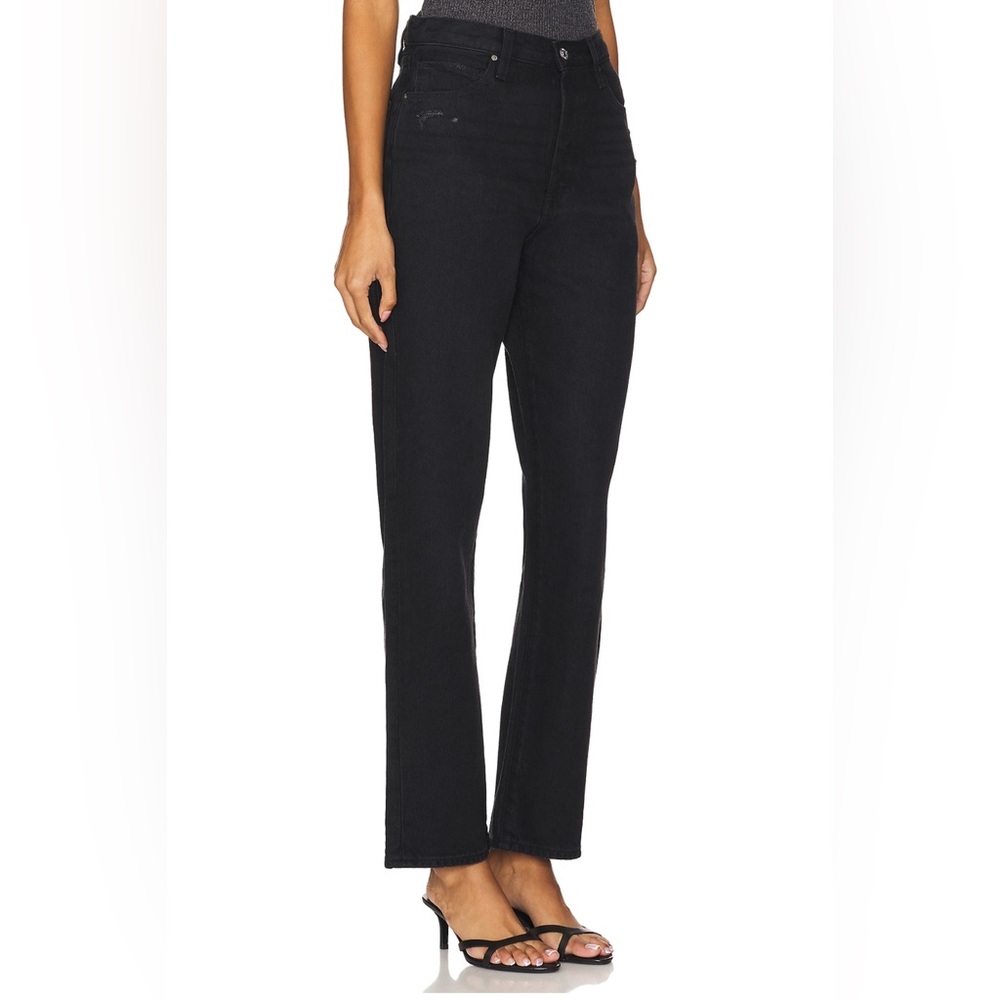 Paige Sawyer Straight Jeans Dark Dawn Distressed Size 27 $259 Revolve